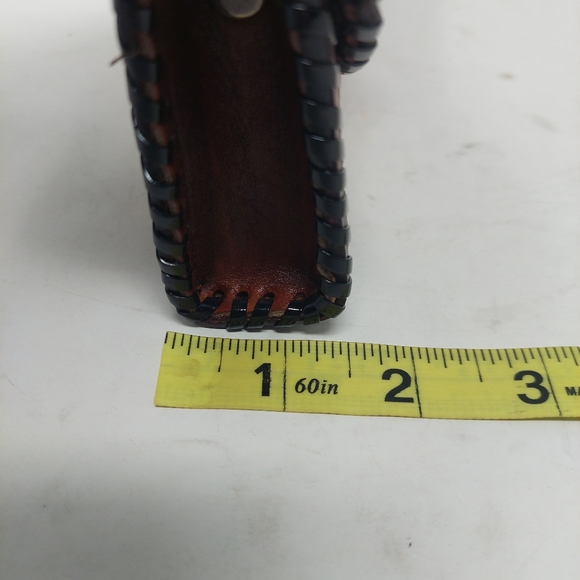 Handmade Hand Tooled Brown Leather Floral Honduras Crossbody Bag Western Boho - Picture 10 of 13